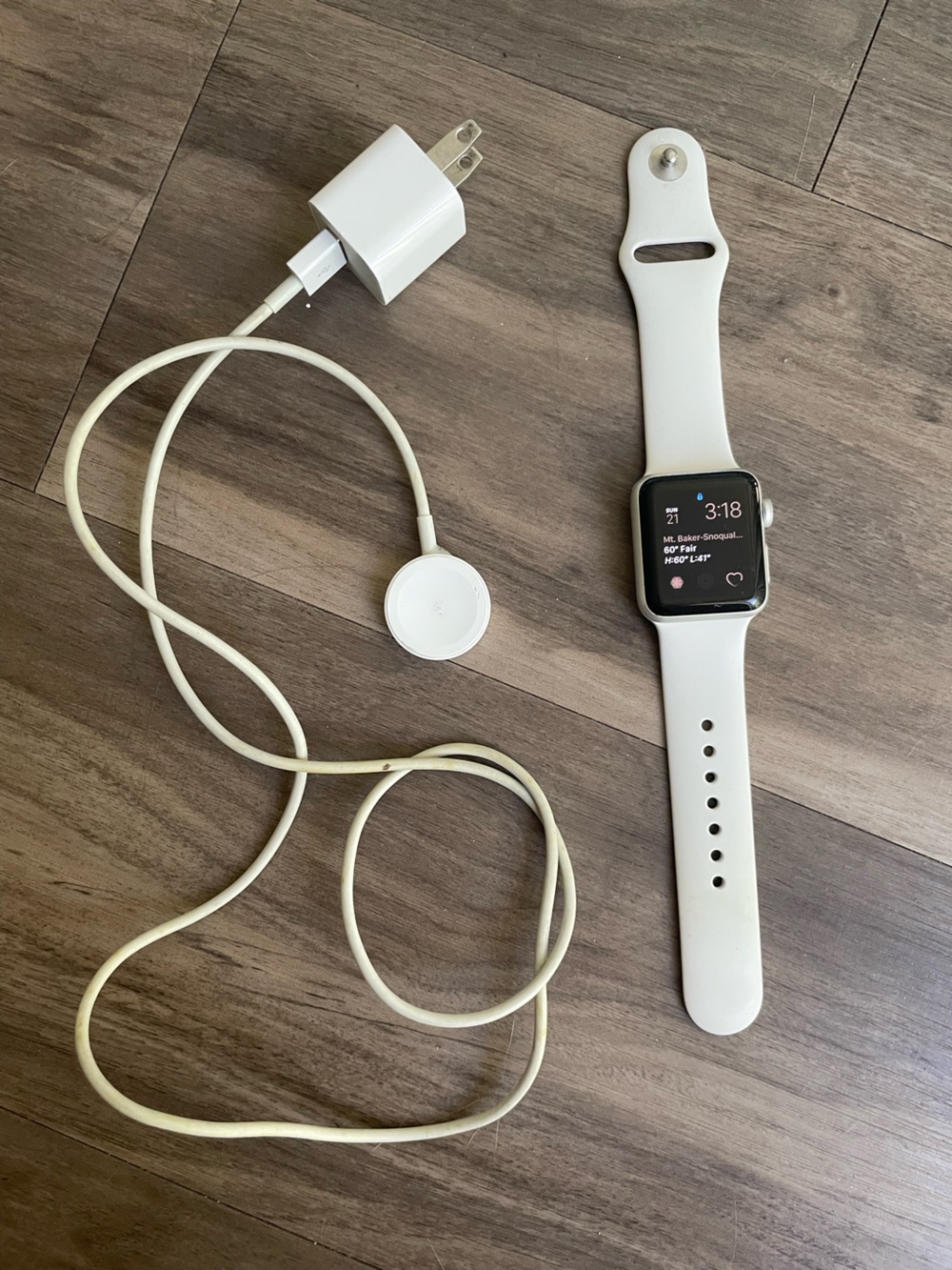 Apple Silver Smartwatch with White Sport Band